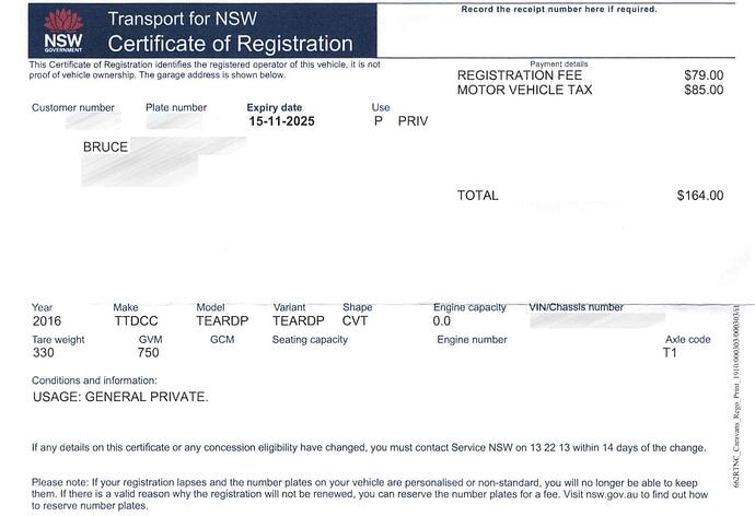 2024-25 Camper Rego