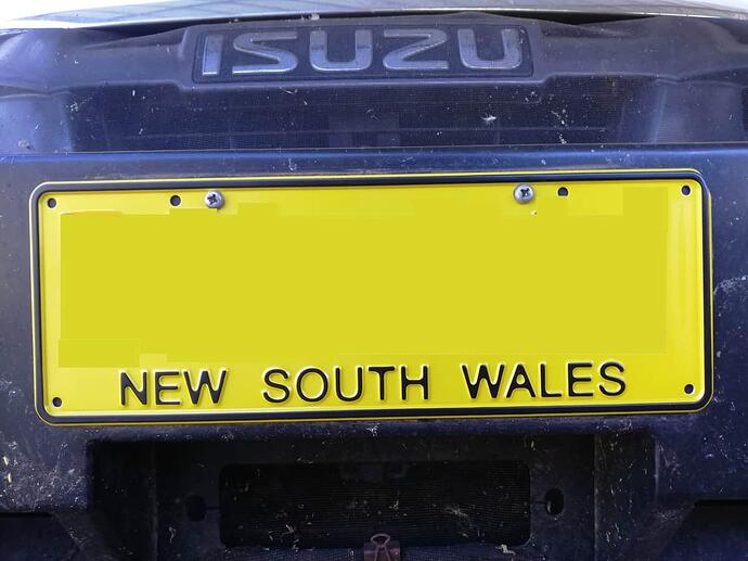 Blank Number Plate