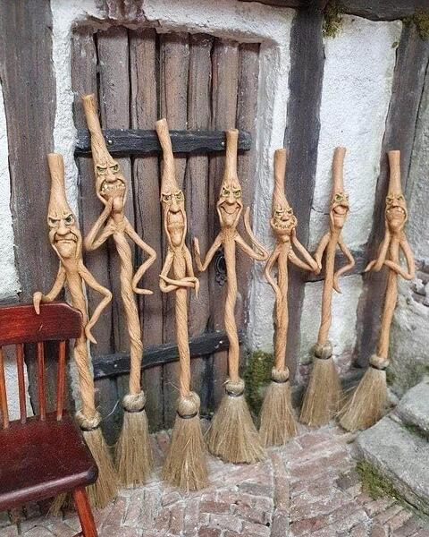 brooms of wood
