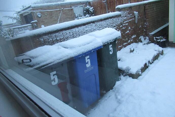 Snow Covered Bins