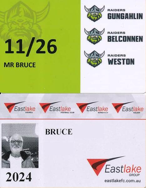 Canberra Clubs Membership cards