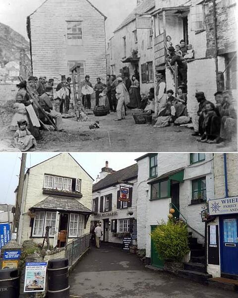 polperro conrwall old and new pics