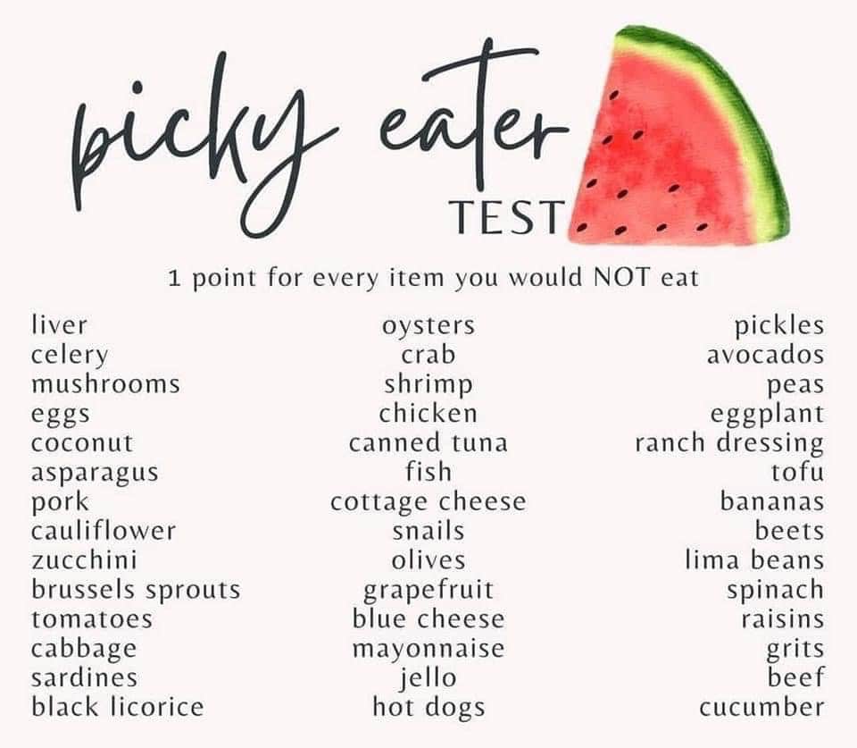 Picky Eater Test - Food & Drink: Chat / Discussions - Over 50s Chat